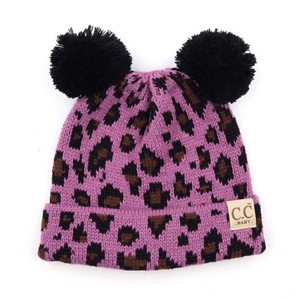CC Beanie- Baby Double Pom PURPLE - Picture 2 of 2
